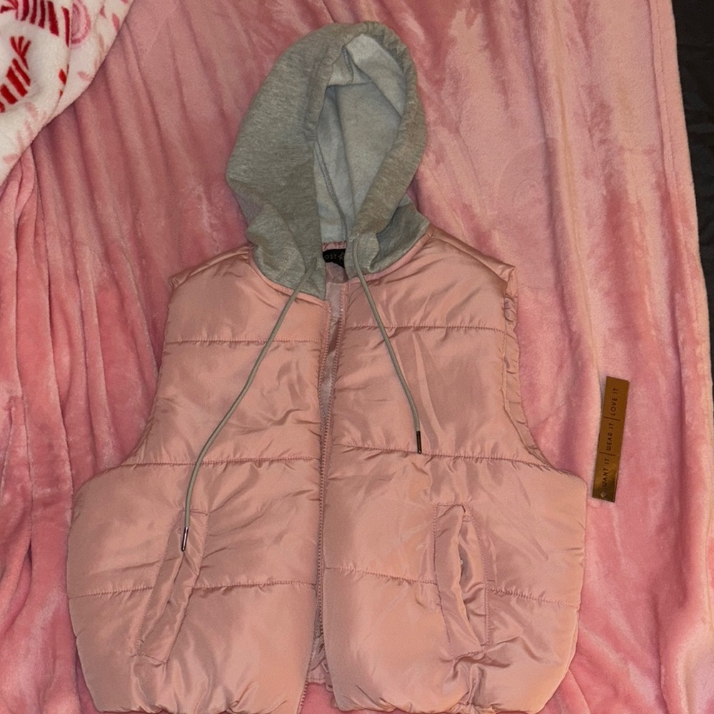 Pink puffer vest